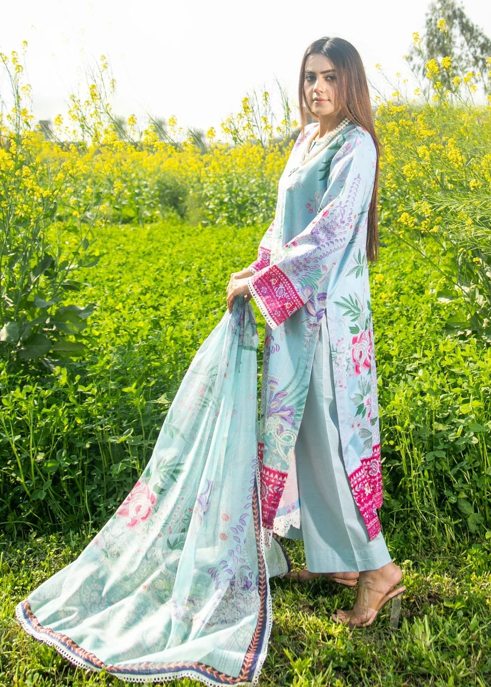 3 Piece Embroidered Women's Suit Summer Collection