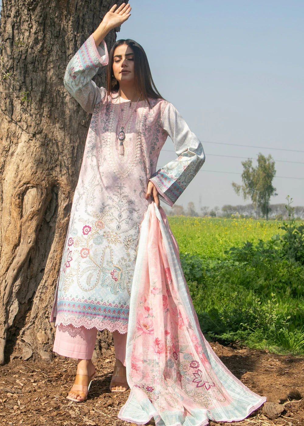 3 Piece Embroidered Women's Suit Summer Collection