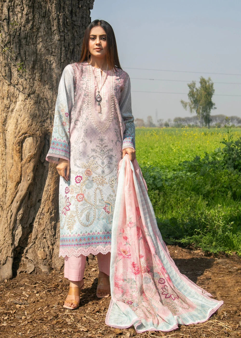 3 Piece Embroidered Women's Suit Summer Collection