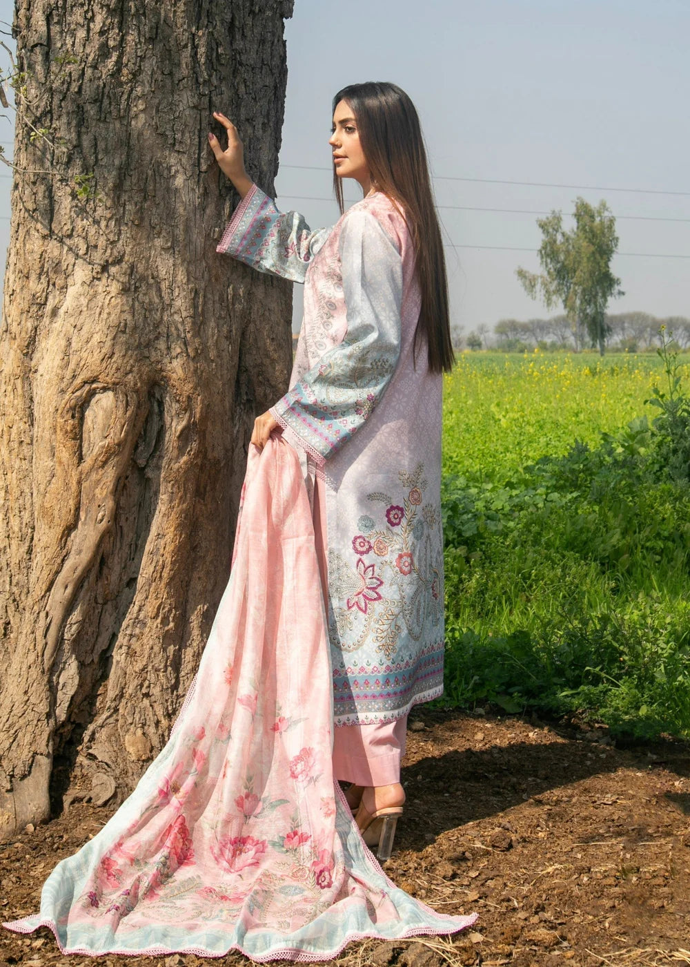 3 Piece Embroidered Women's Suit Summer Collection