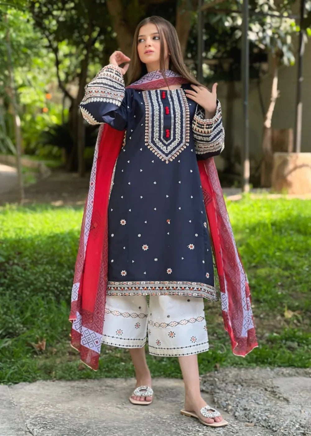 3-PC Lawn Embroidered Women's Suit