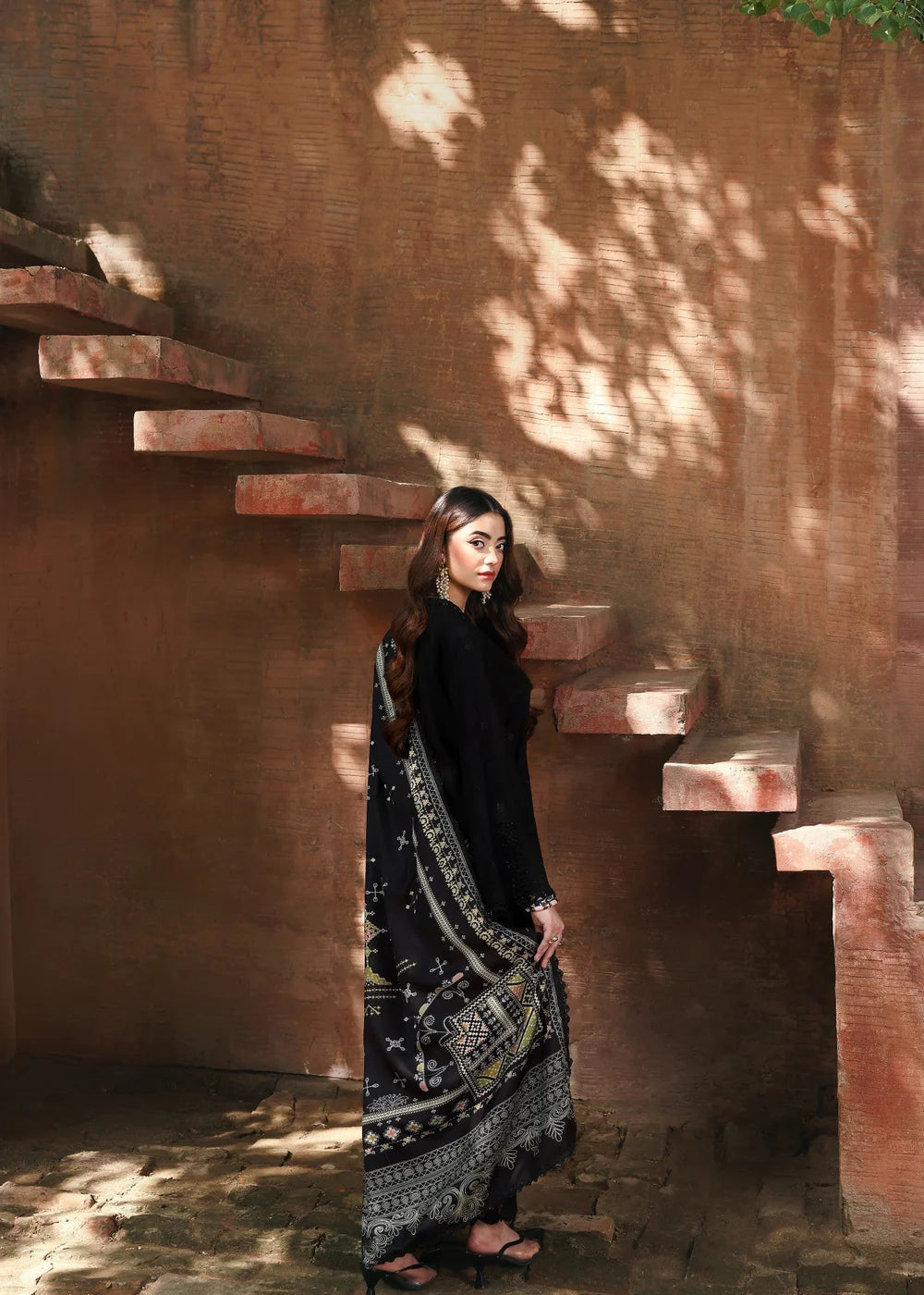 3PC Embroidered Shirt with Wool Dupatta Winter Wear Collection