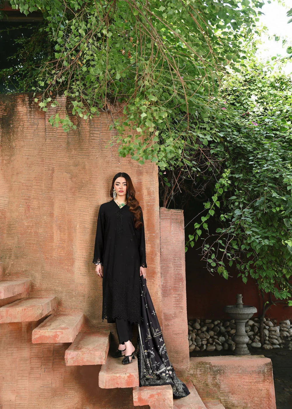 3PC Embroidered Shirt with Wool Dupatta Winter Wear Collection