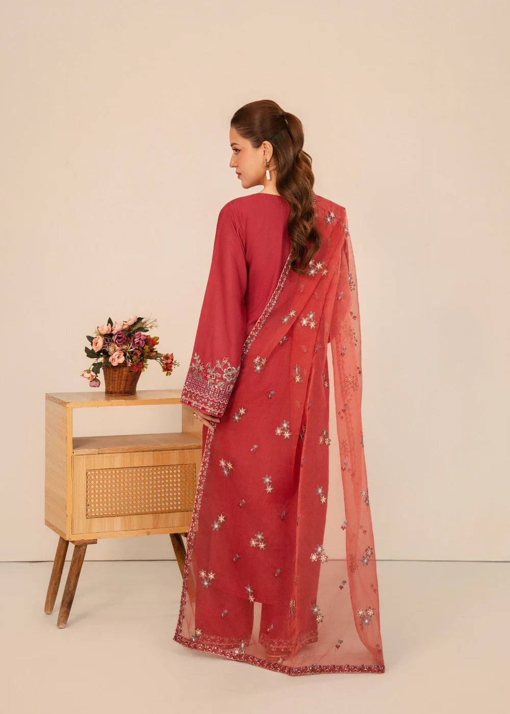 3 Piece Embroidered Women's Suit Winter Collection