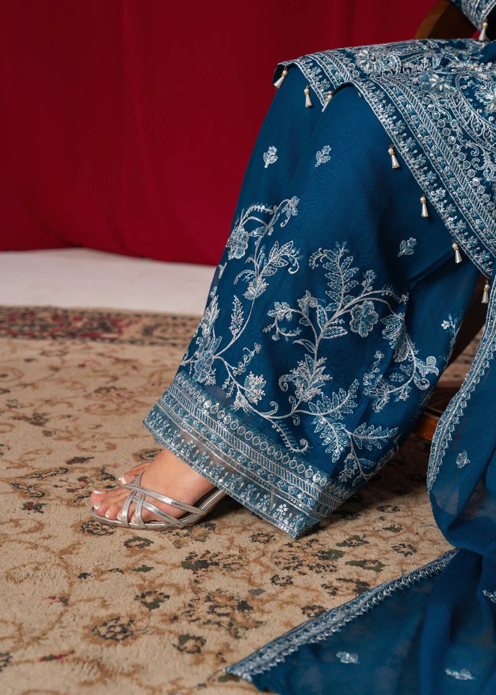 3-PC Chiffon Embroidered Women's Suit