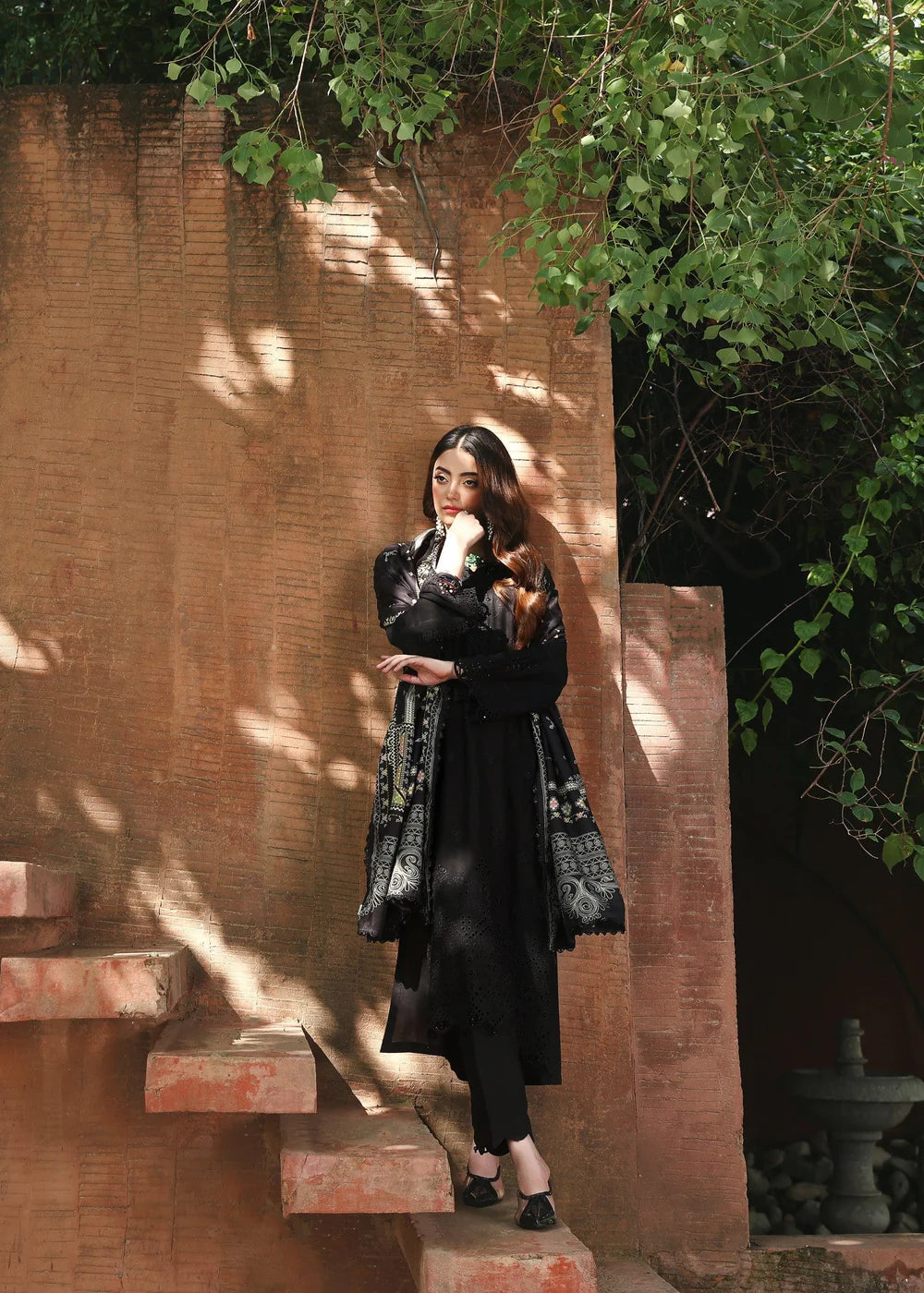 3PC Embroidered Shirt with Wool Dupatta Winter Wear Collection