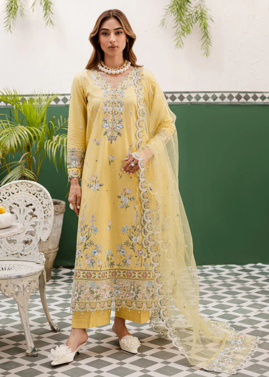 3-PC Linen Embroidered Women's Suit