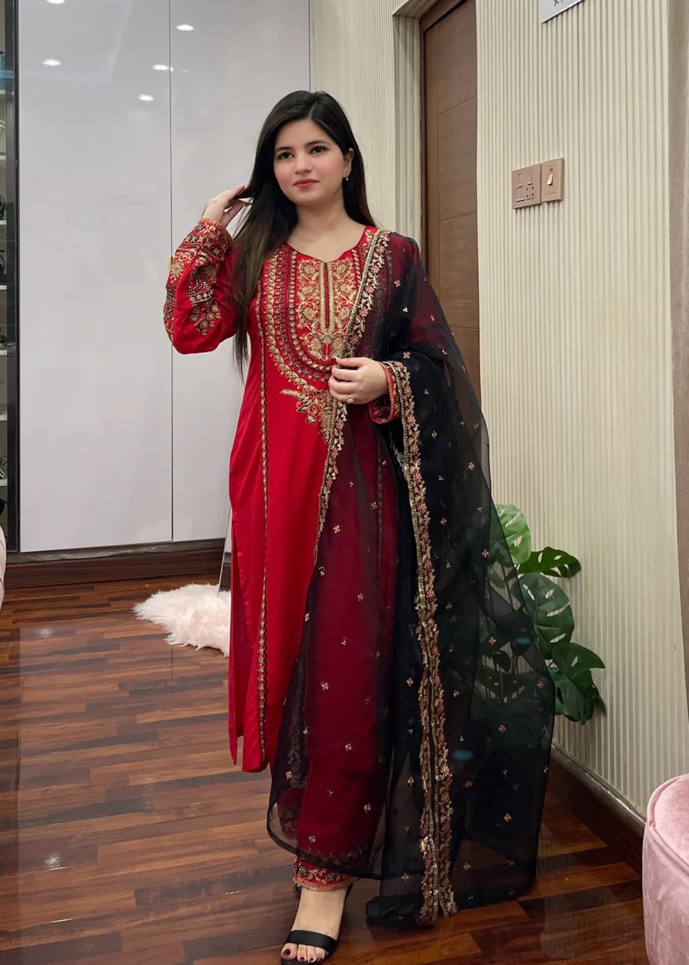 3 Piece Embroidered Women's Suit Winter Collection