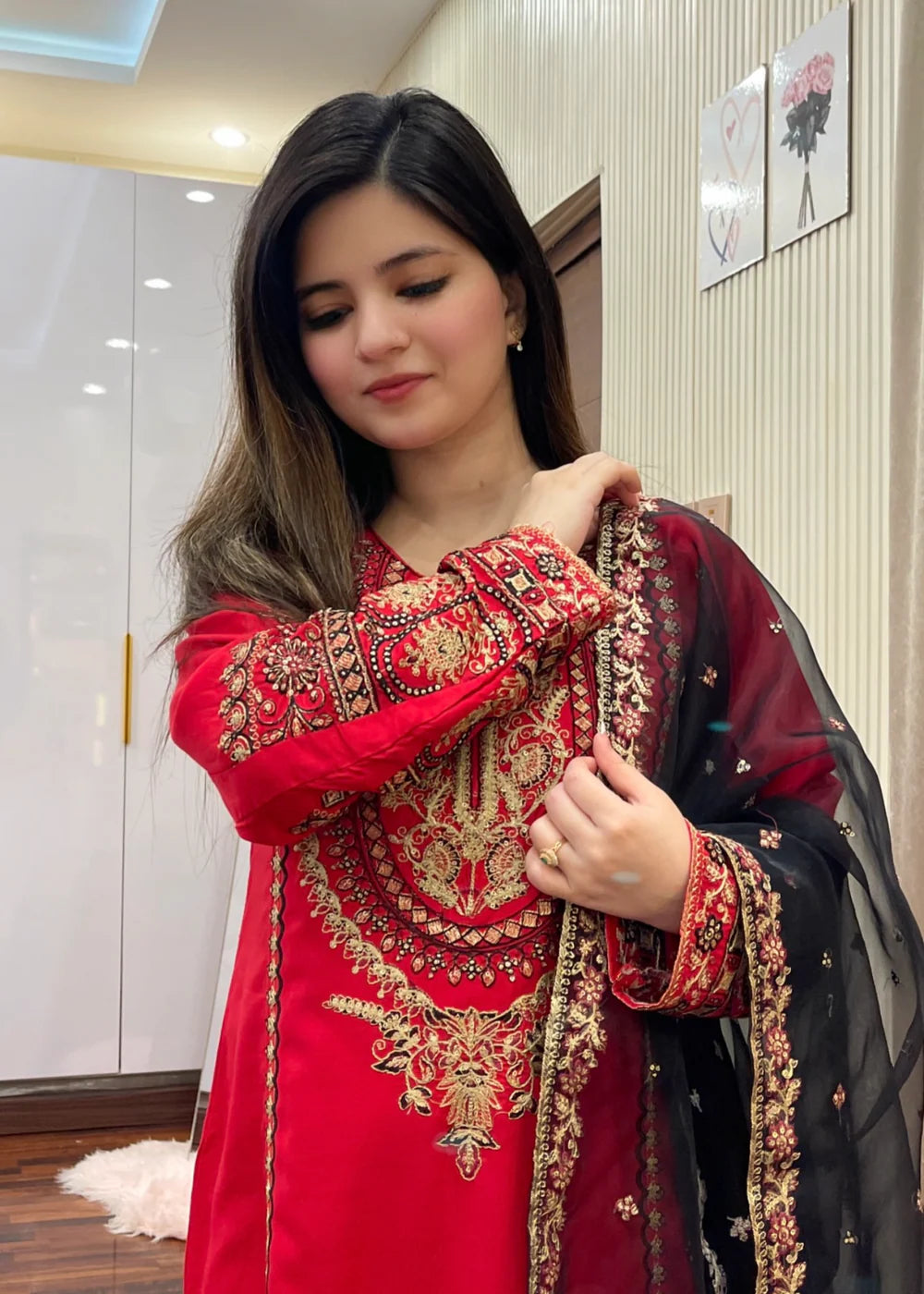 3 Piece Embroidered Women's Suit Winter Collection