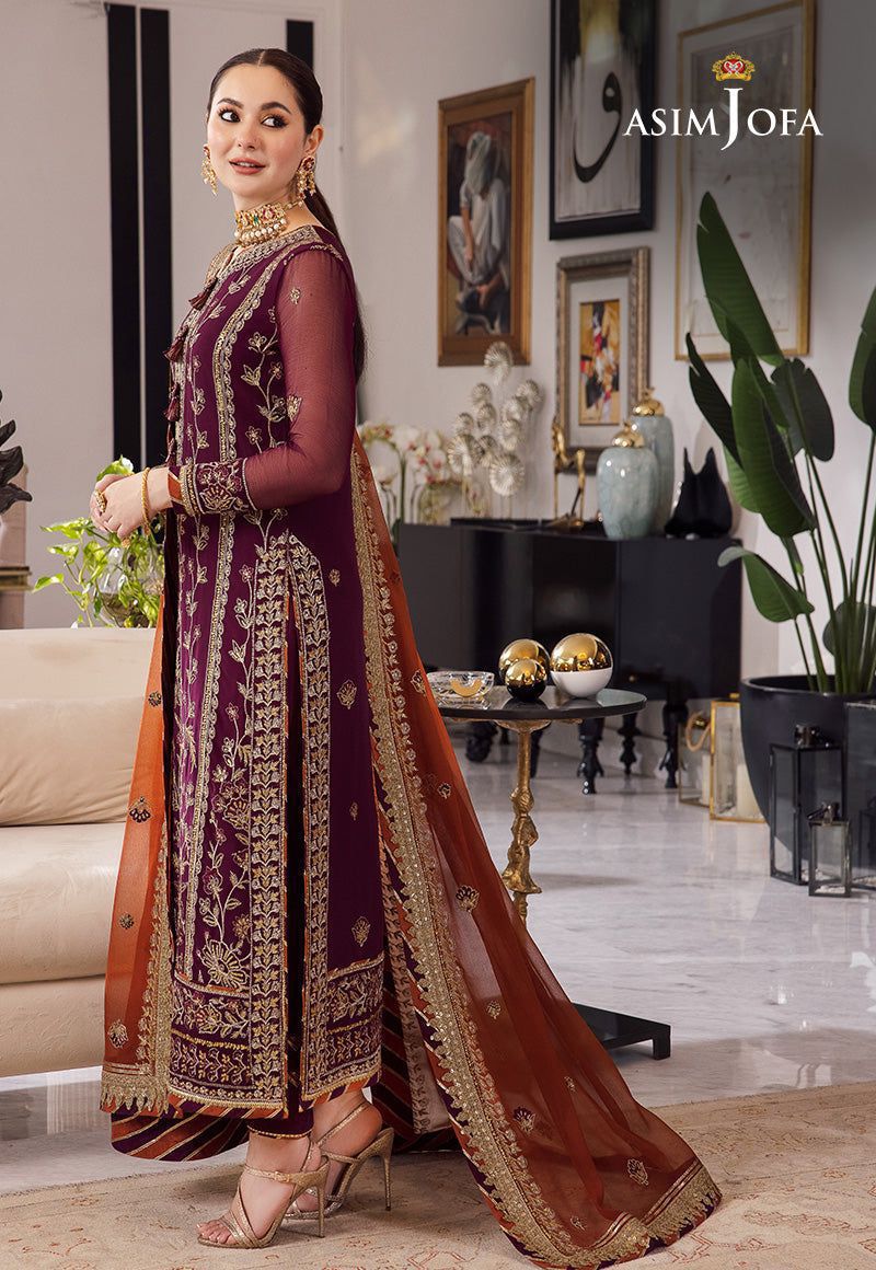 Asim Jofa Rang-e-Noor Premium Chiffon - Heavy Spangle Work 3PC Luxury Suit