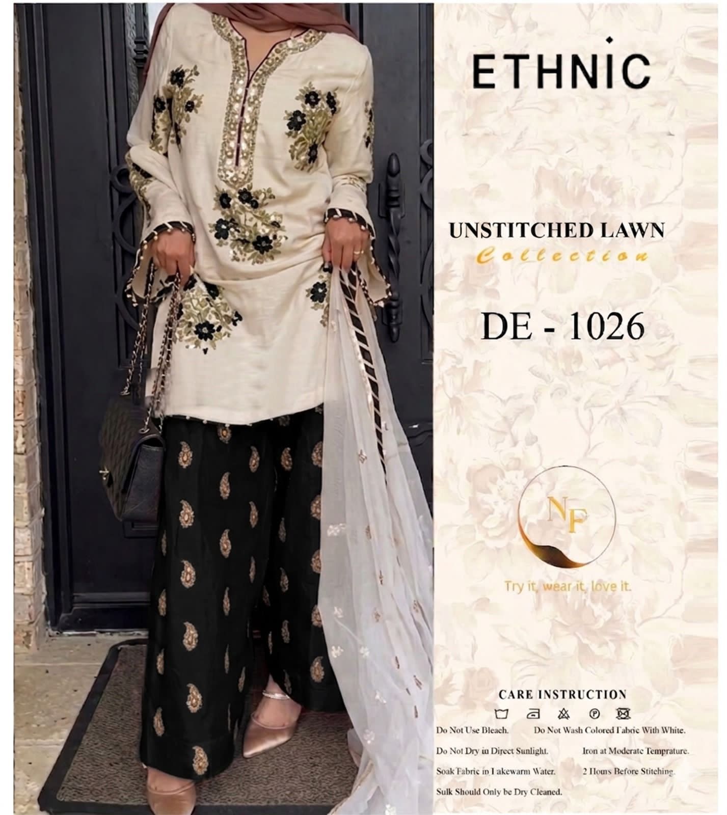 3PIECE Embroidered Summer Suit