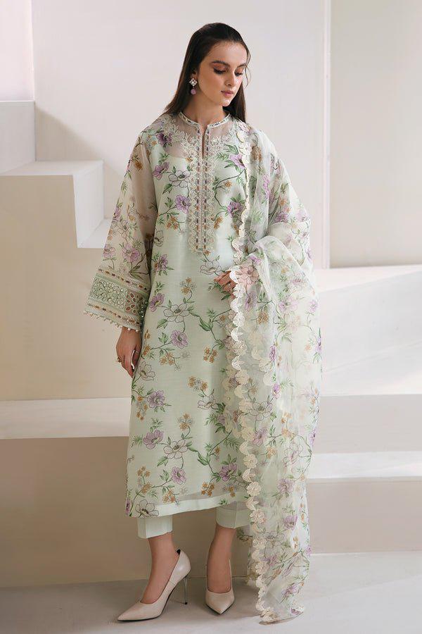 3PIECE Luxury Embroidered Collection With Organza Dupatta