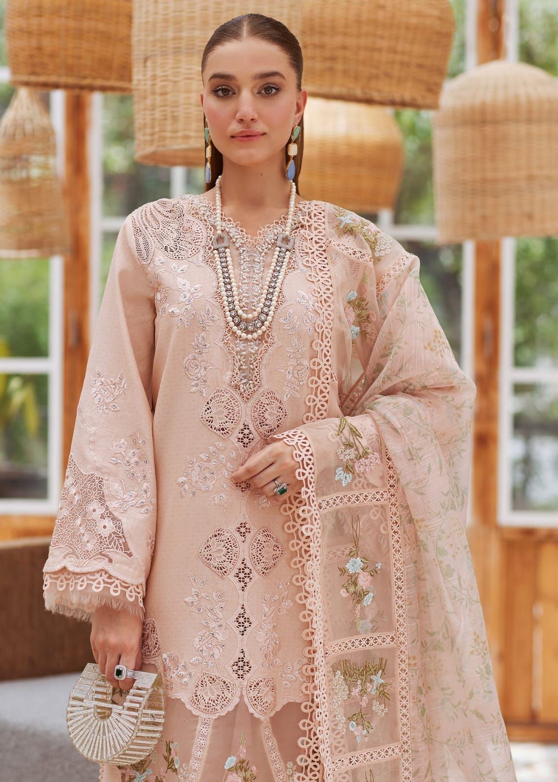 3PIECE Luxury Embroidered Collection With Organza Dupatta