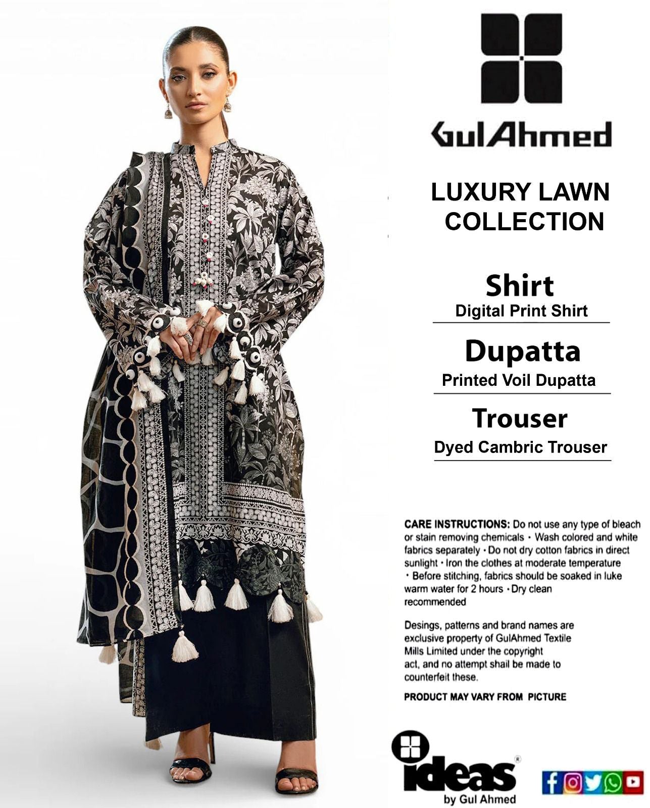 New ARRIVAL'S GulAhmed Digital Printed 3PIECE Lawn Collection