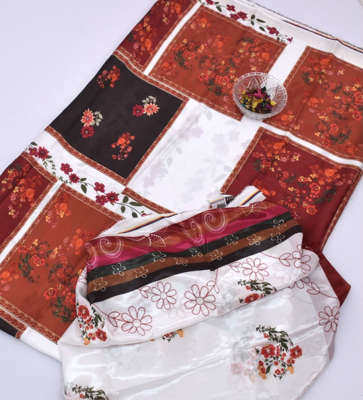 Premium Tie-N-Die Digital Printed 3PC Shamooz Silk Suit