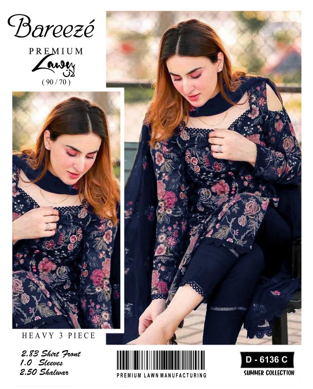 3PIECE Embroidered Summer Suit