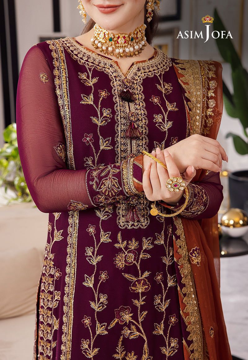 Asim Jofa Rang-e-Noor Premium Chiffon - Heavy Spangle Work 3PC Luxury Suit