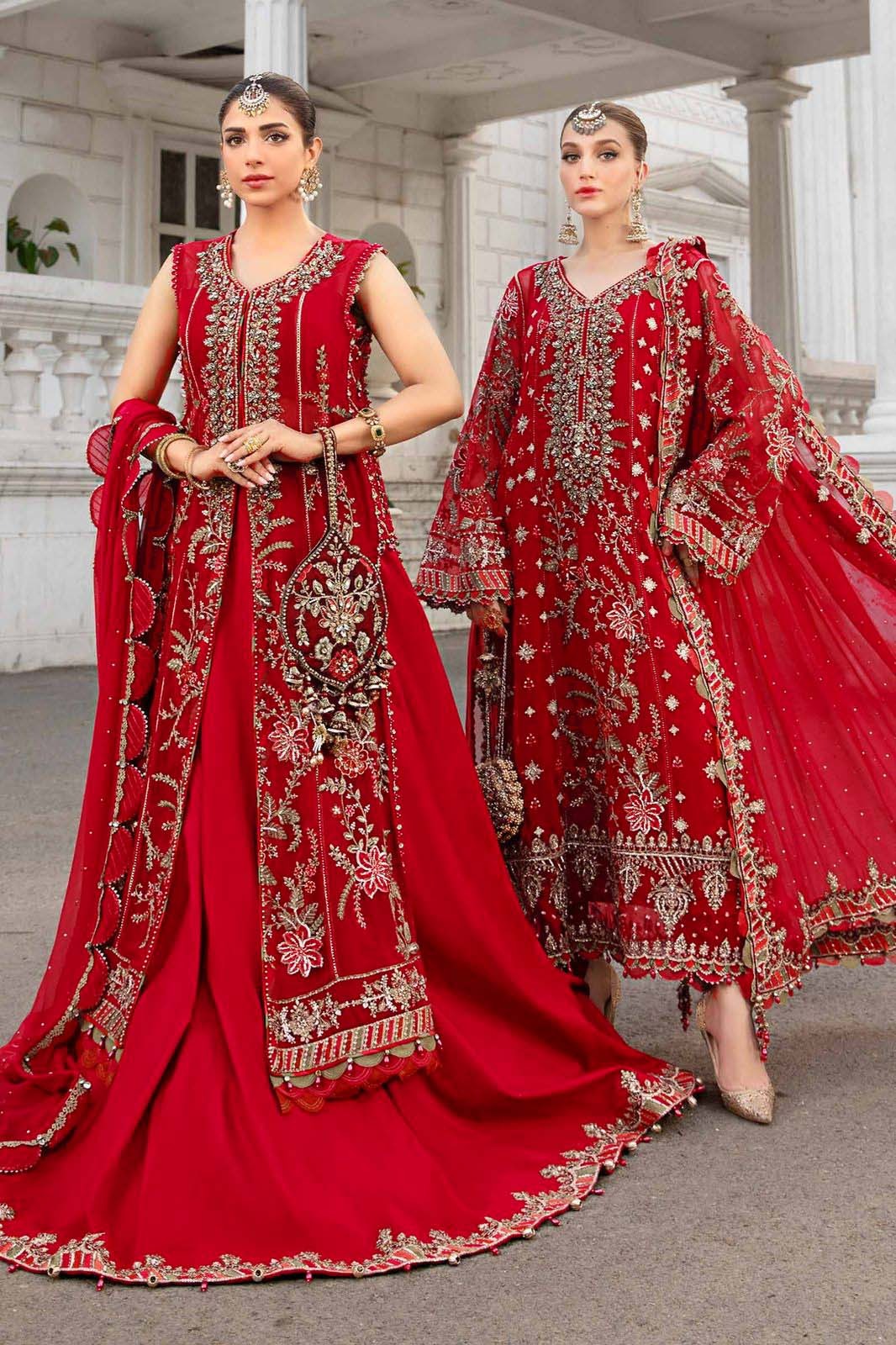 Maria B Luxury Chiffon 3PC Suit in Two Different Colours- Heavy Sequence & Hand Embellished Ensemble