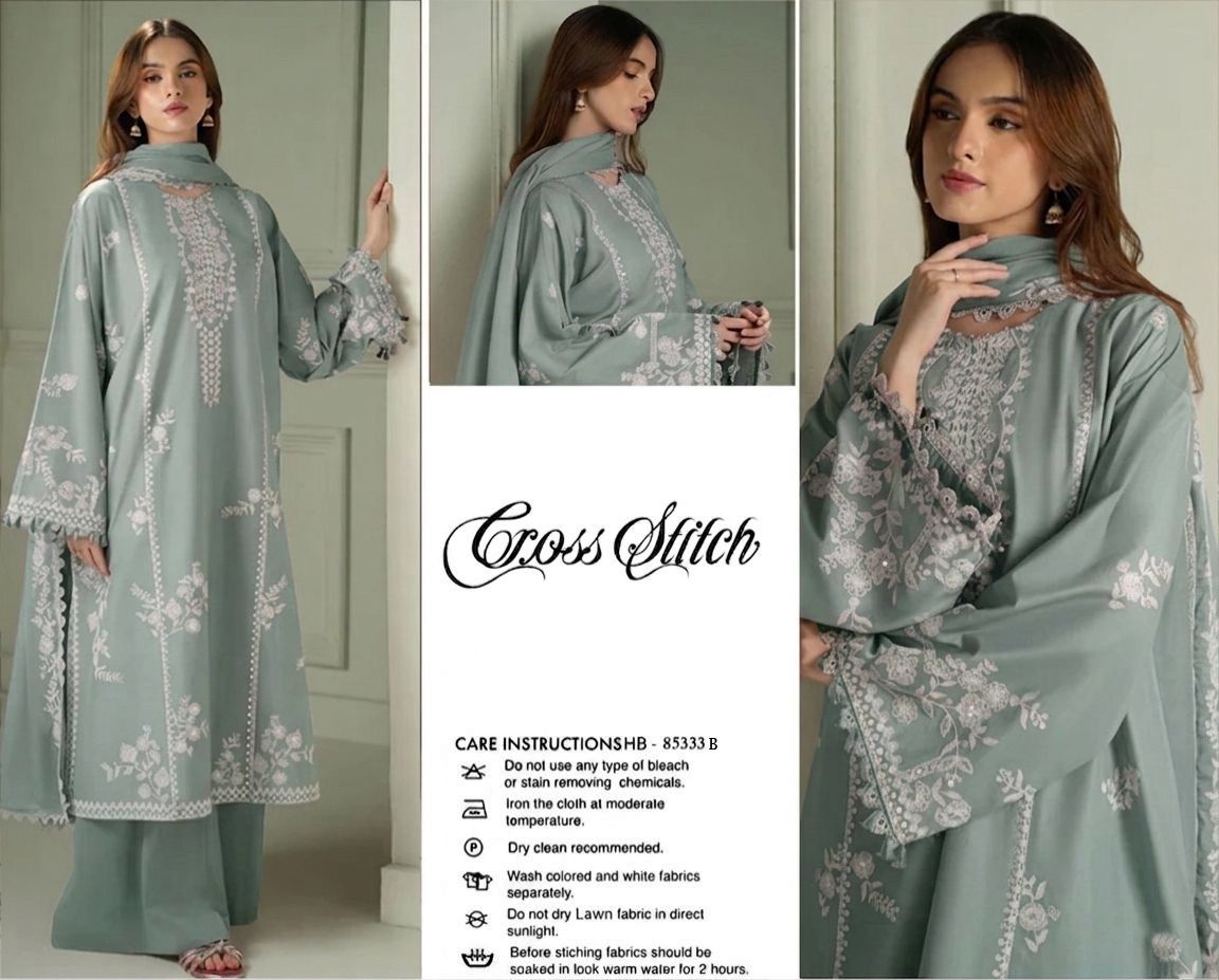 3 Piece Embroidered Summer Suit