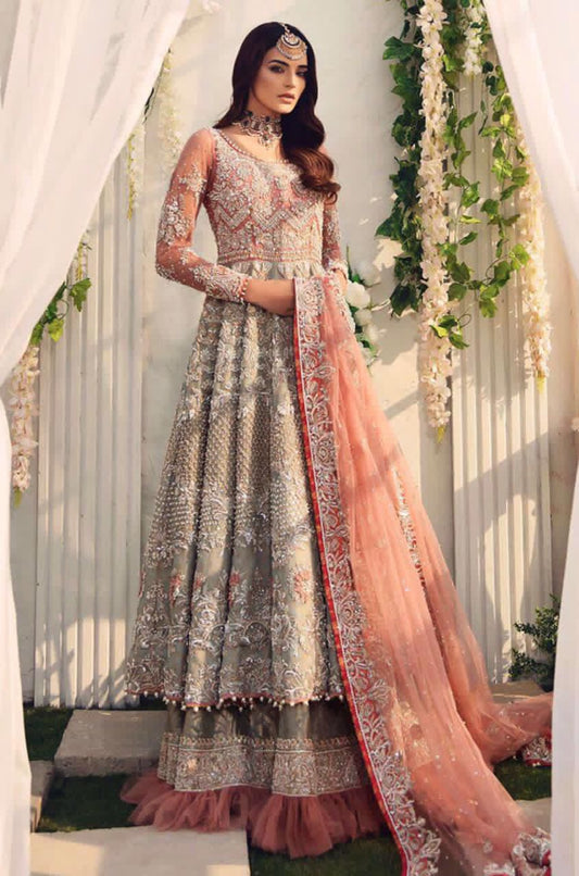3PIECE Luxury Embroidered Net Maxi With Heavy Embroidered Sequence Dupatta
