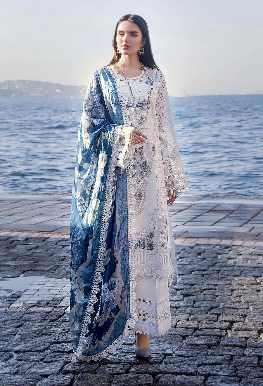 Adan Libas Premium Cotton Lawn 3PC Suit - ChikenKari Embroidered Ensemble