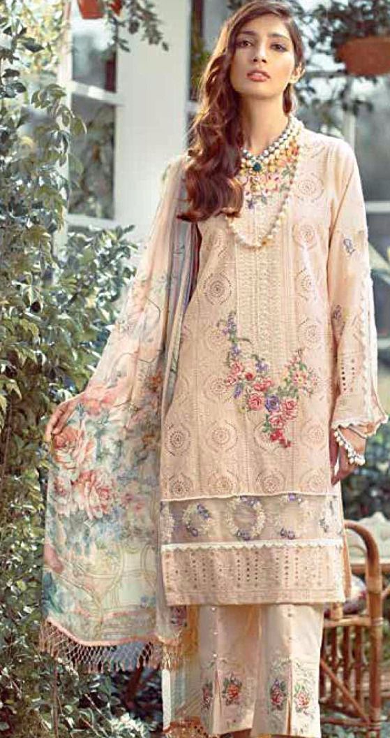 3PIECE Luxury Embroidered Collection With SILK Dupatta
