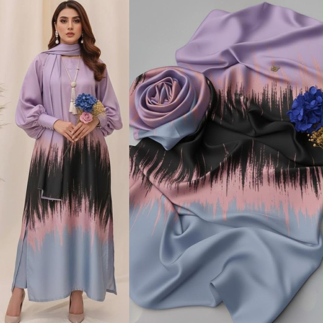 3PIECE Luxury Digtal printed Shamoz Silk