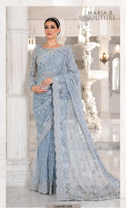 Party wear Net Saree Exclusive Fancy Collection with Heavy Embroidered Sequence and Tuselss Work