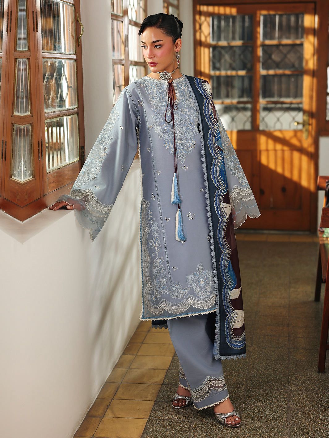 Bin Ilyas Premium Lawn 3PC Suit - Full Embroidered Formal Ensemble