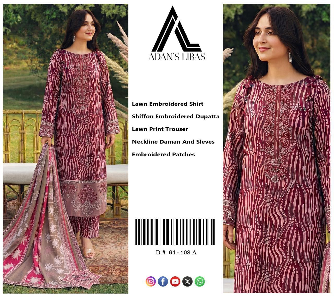 3PIECE Embroidered Summer Suit