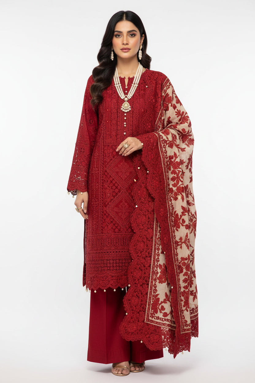 3PIECE Luxury Embroidered Chikenkari Collection