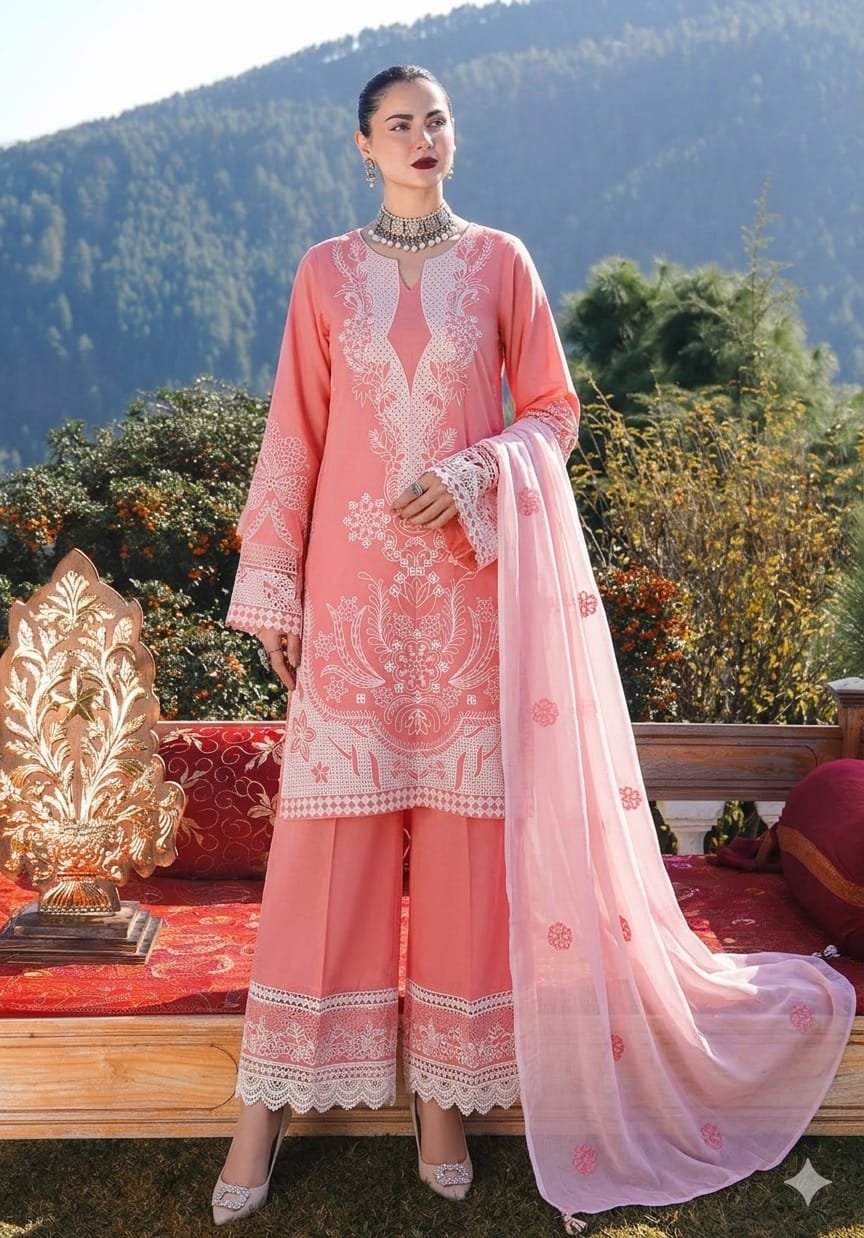 3PIECE Luxury Embroidered Chikenkari Collection