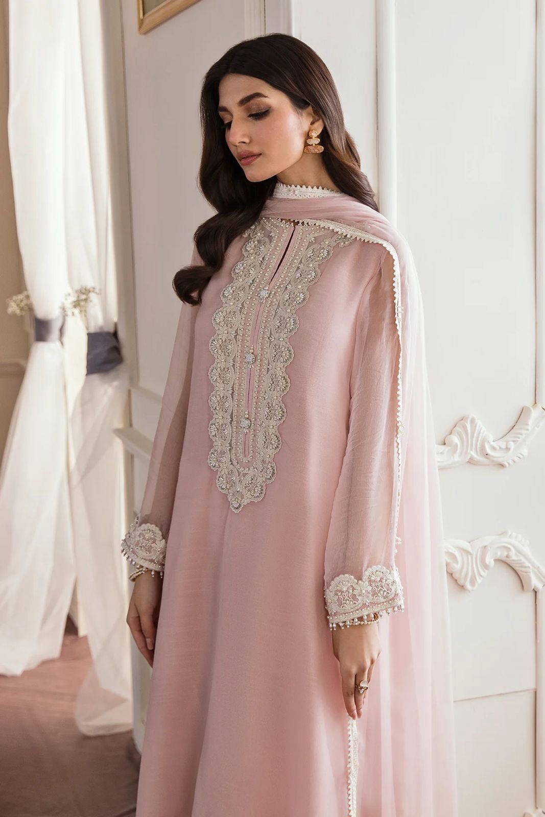 Baroque Premium Chiffon Ensemble - Thread & Adda Work Edition