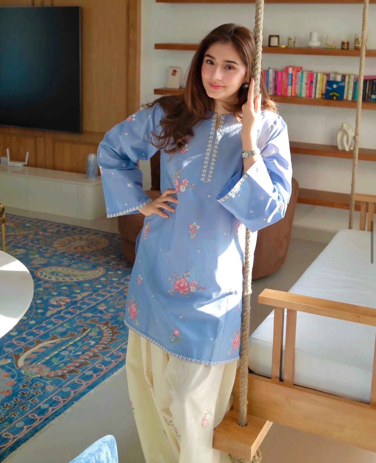 2PC Embroidered Summer Suit