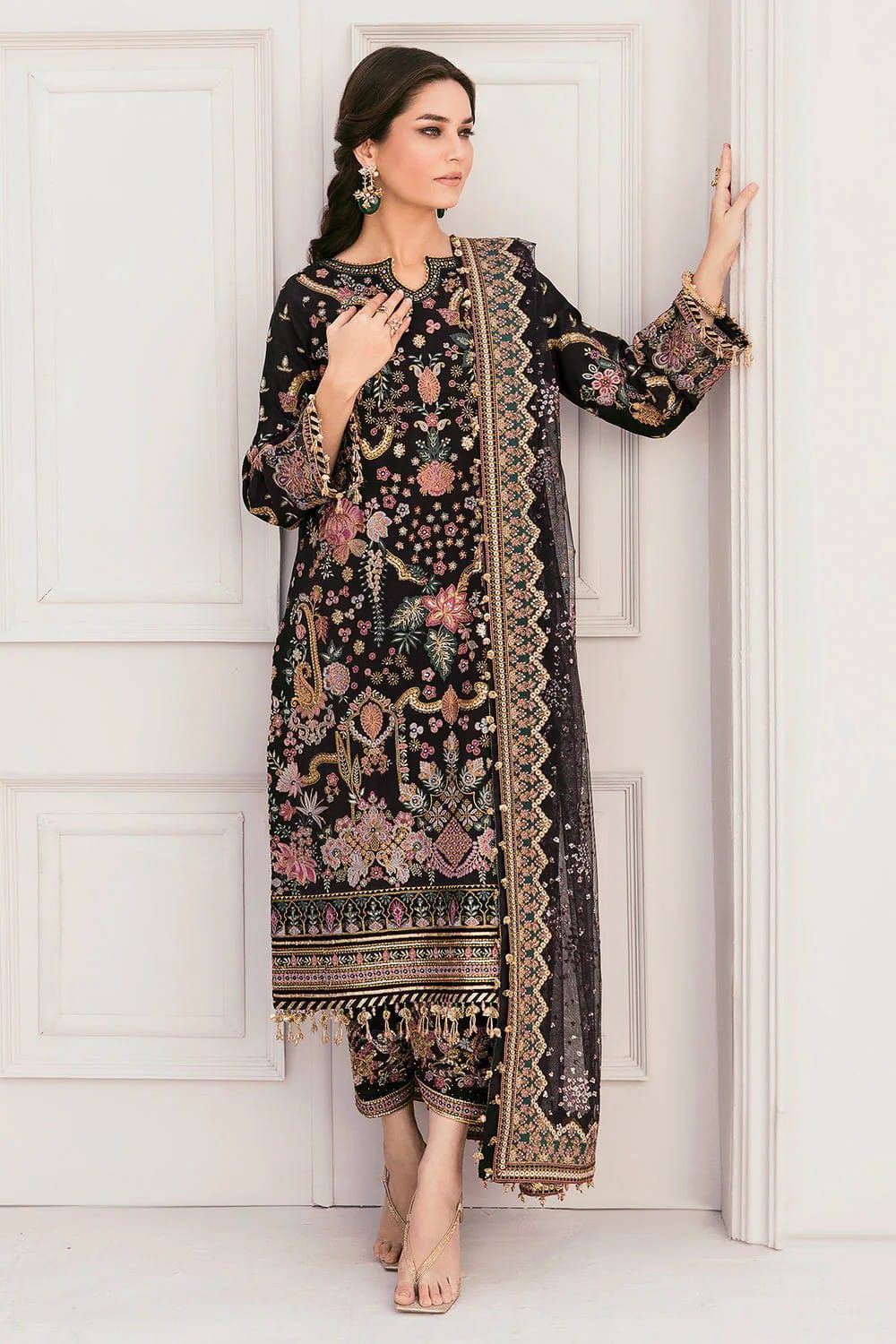 3PIECE Luxury Embroidered Net Suit