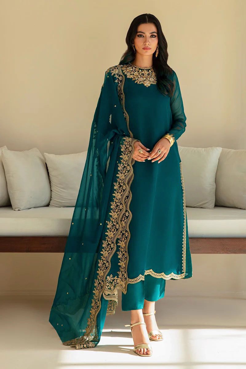 3PIECE Luxury Embroidered Chiffon Suit