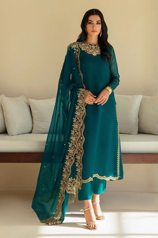 3PIECE Luxury Embroidered Chiffon Suit