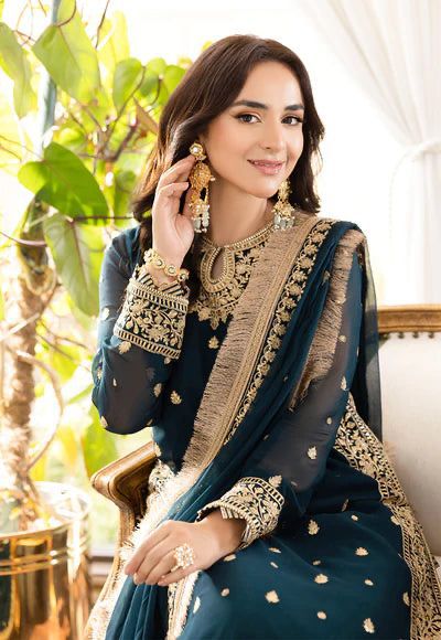 Asim Jofa Premium Chiffon Ensemble - Heavy Embroidered 3PC Luxury Suit in three Different colours