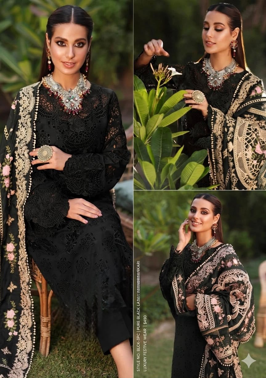 3PIECE Luxury Embroidered Chikenkari Collection