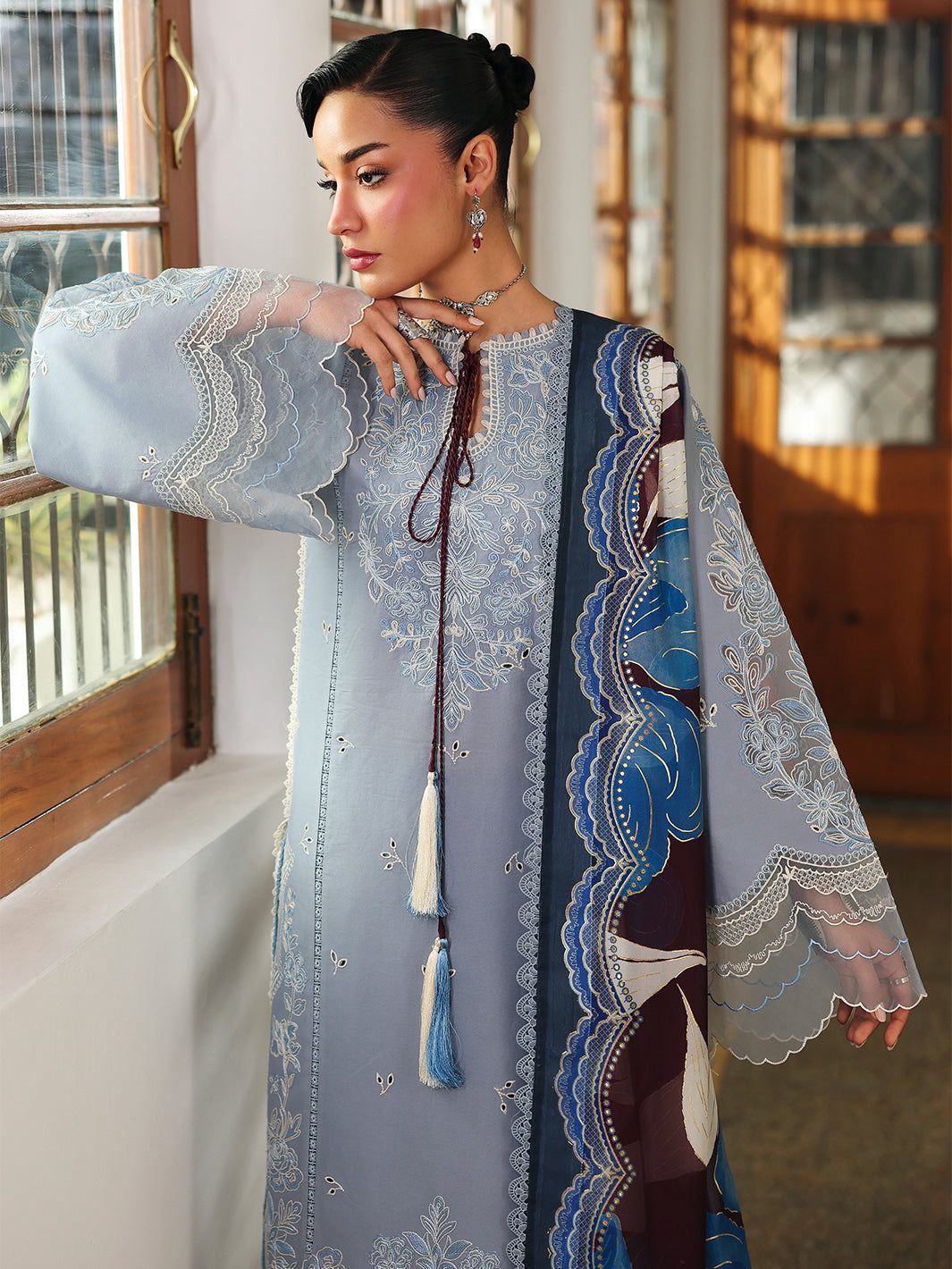 Bin Ilyas Premium Lawn 3PC Suit - Full Embroidered Formal Ensemble