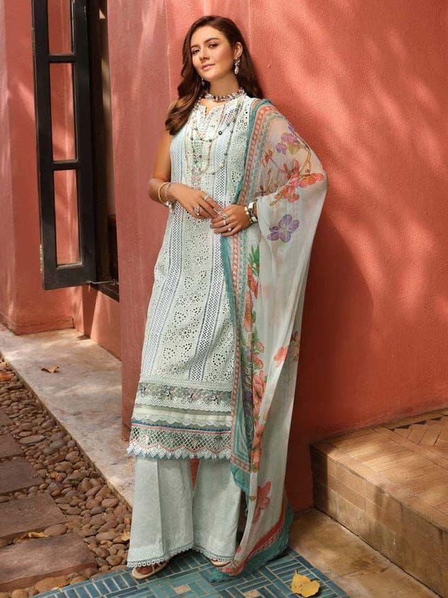 Noor by Sadia Luxury Lawn 3PC Suit - Exquisite Chikankari Ensemble