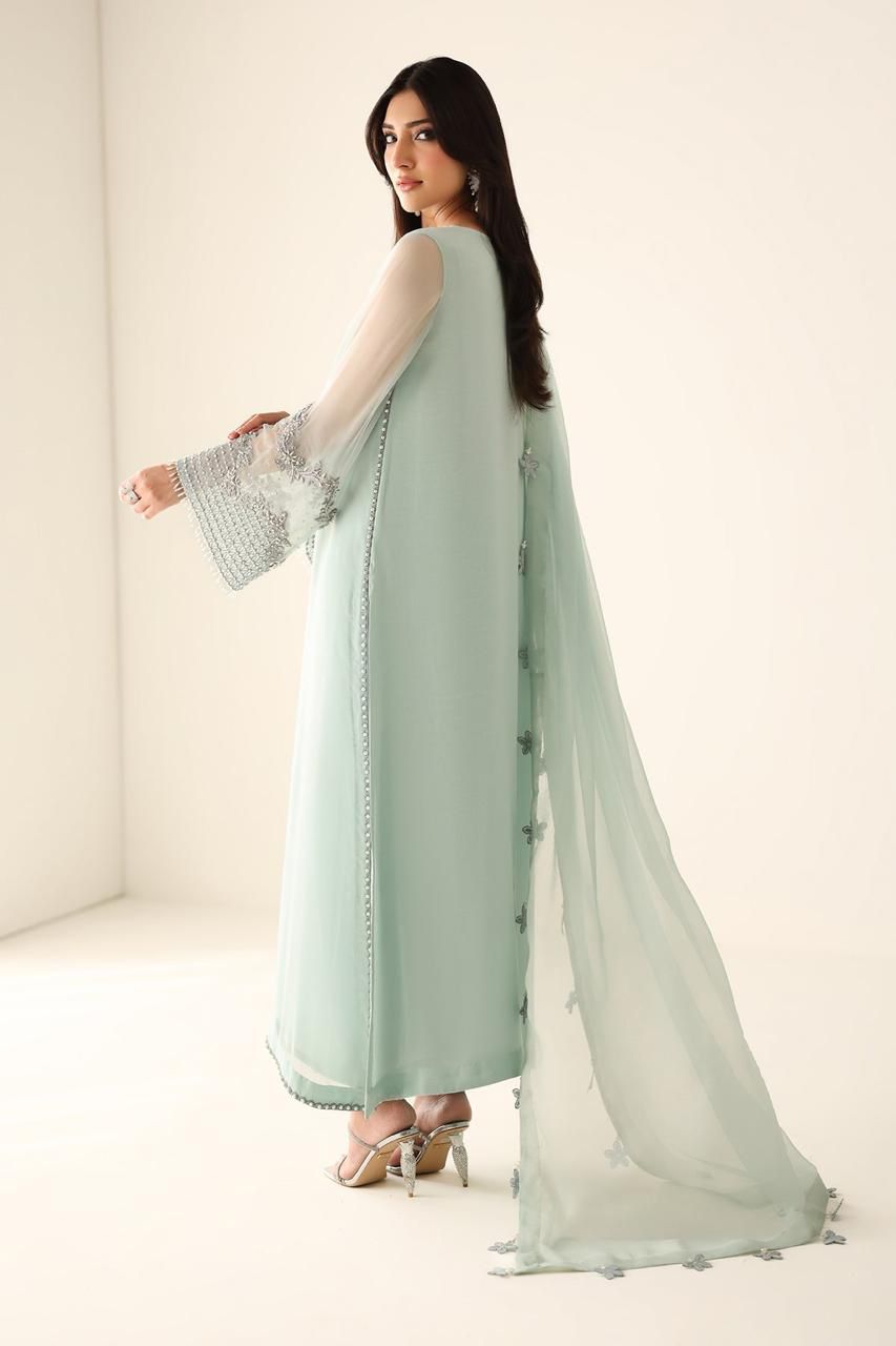 Baroque Luxury Chiffon Hand-Embellished 3PC Festive Suit in Two Different Colours