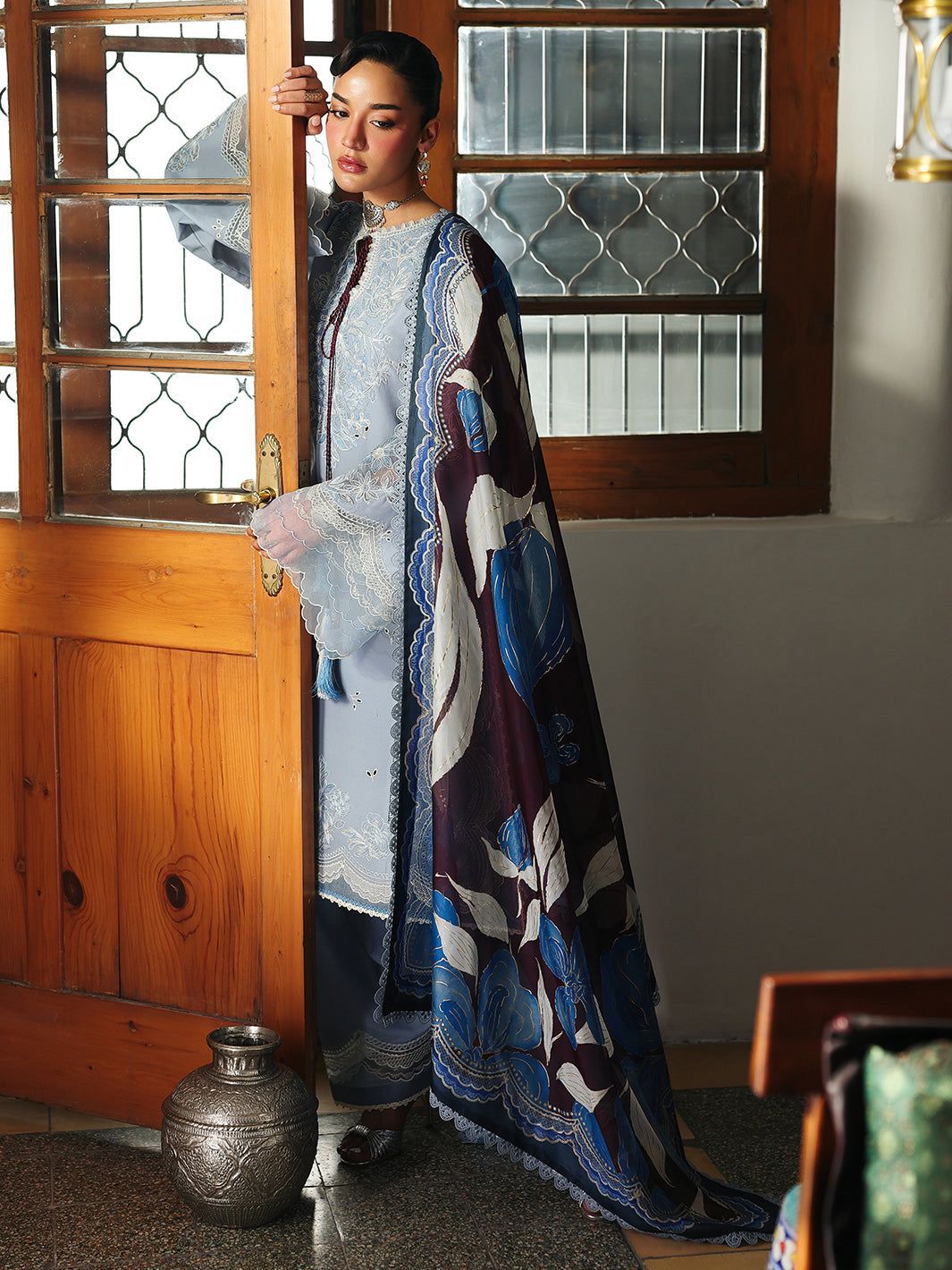 Bin Ilyas Premium Lawn 3PC Suit - Full Embroidered Formal Ensemble