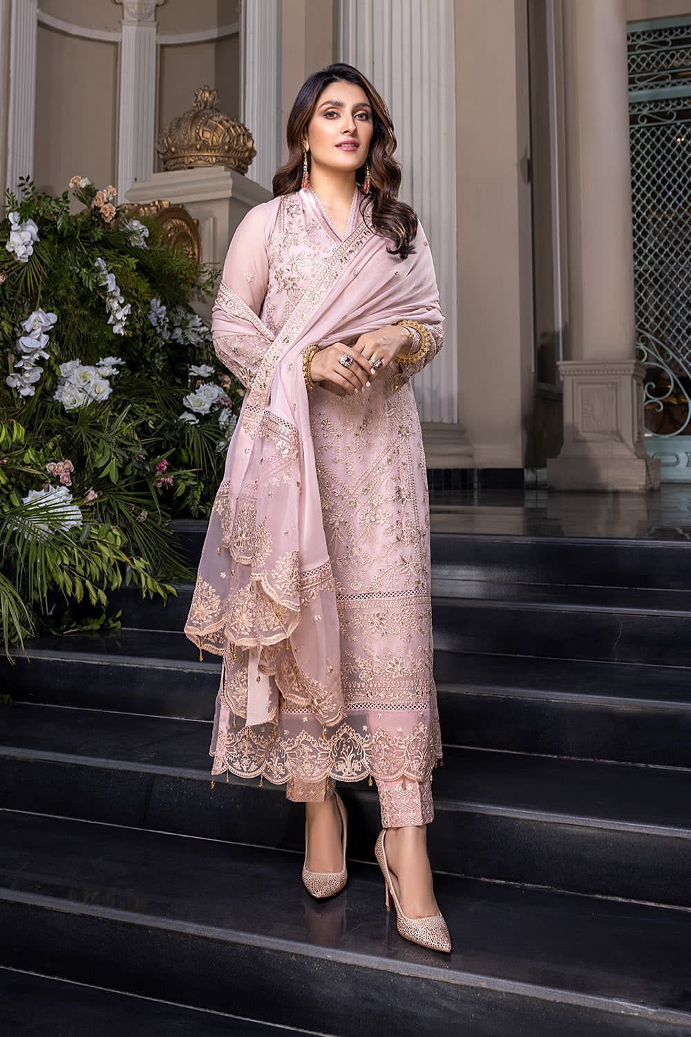 Azure Premium Chiffon Embroidered Luxury 3PC Suit