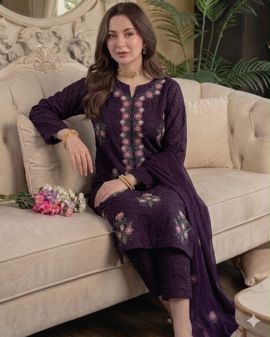 3PIECE Embroidered Sequence Summer Collection