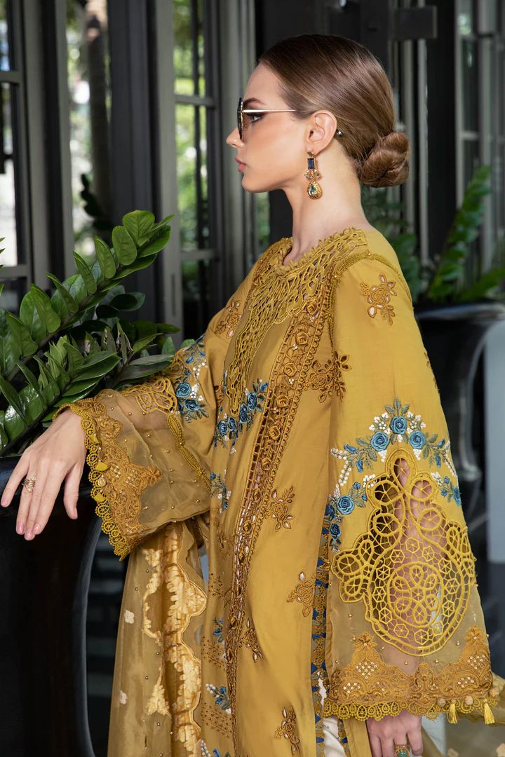 Maria B Premium Lawn 3PC Suit - Heavy Chikankari Embroidery & Cutwork Ensemble