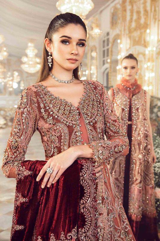 3PIECE Luxury Embroidered Net Frock with Heavy embroidered Sequence Dupatta