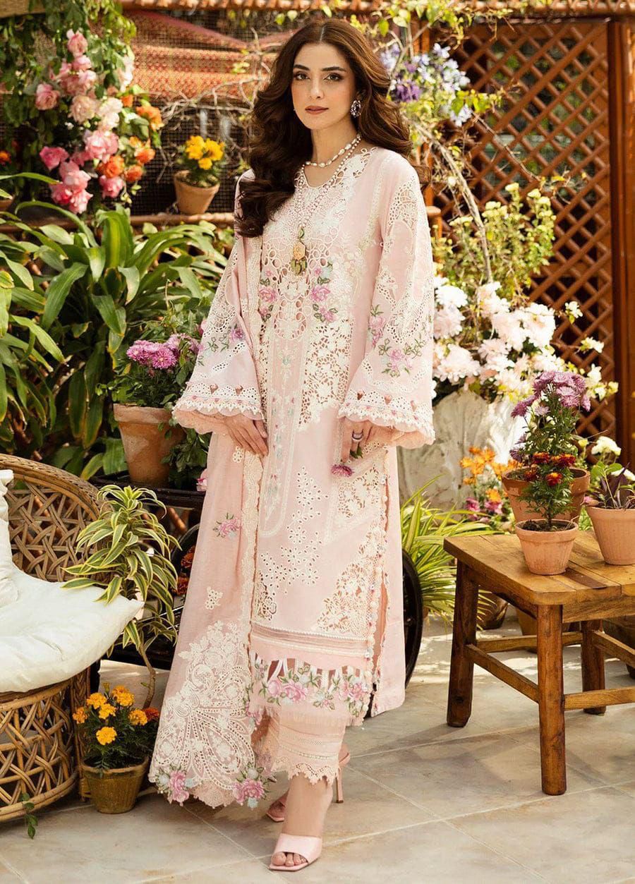 3PIECE Luxury Embroidered Chikenkari Collection with Organza Dupatta