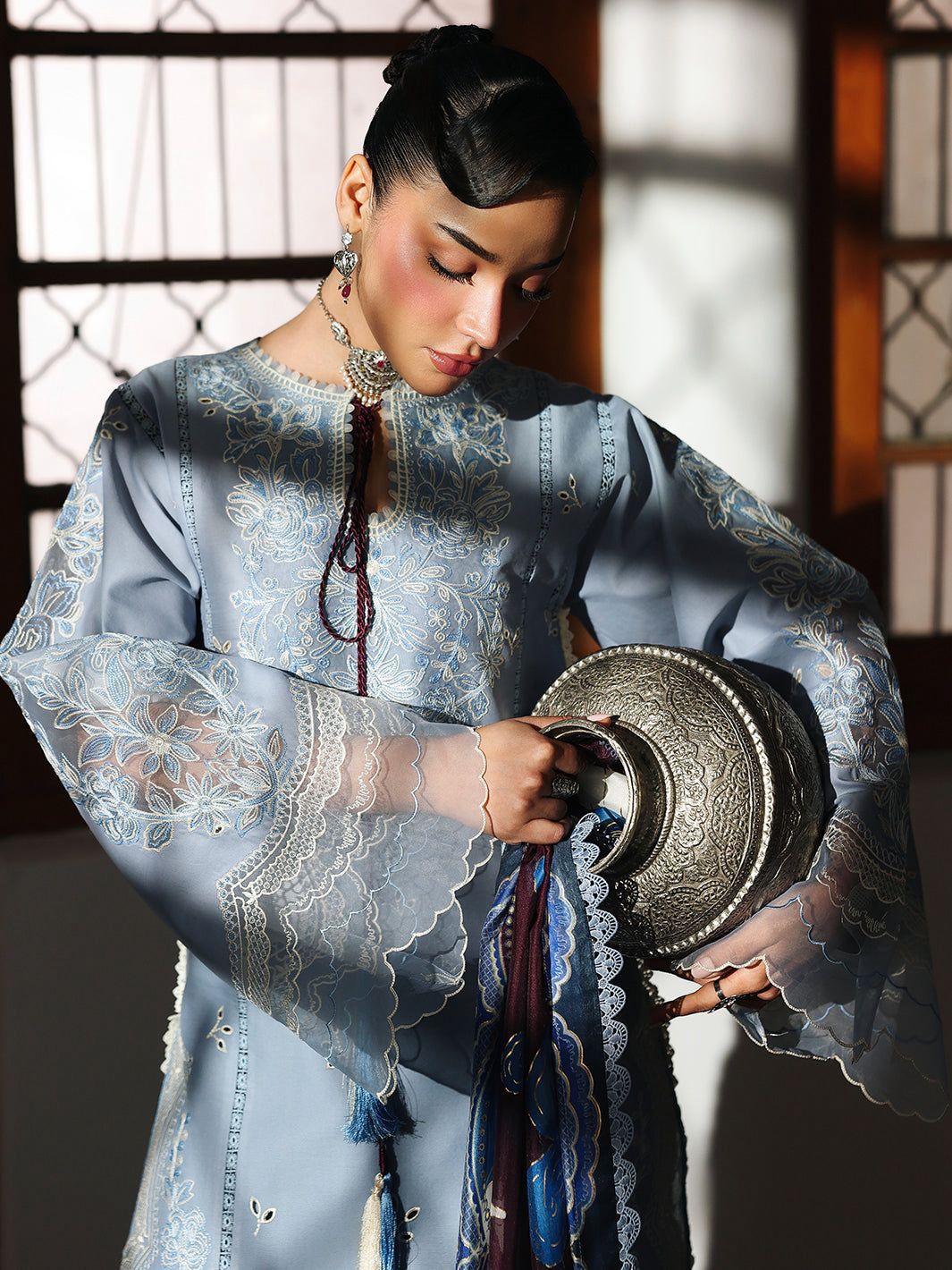 Bin Ilyas Premium Lawn 3PC Suit - Full Embroidered Formal Ensemble