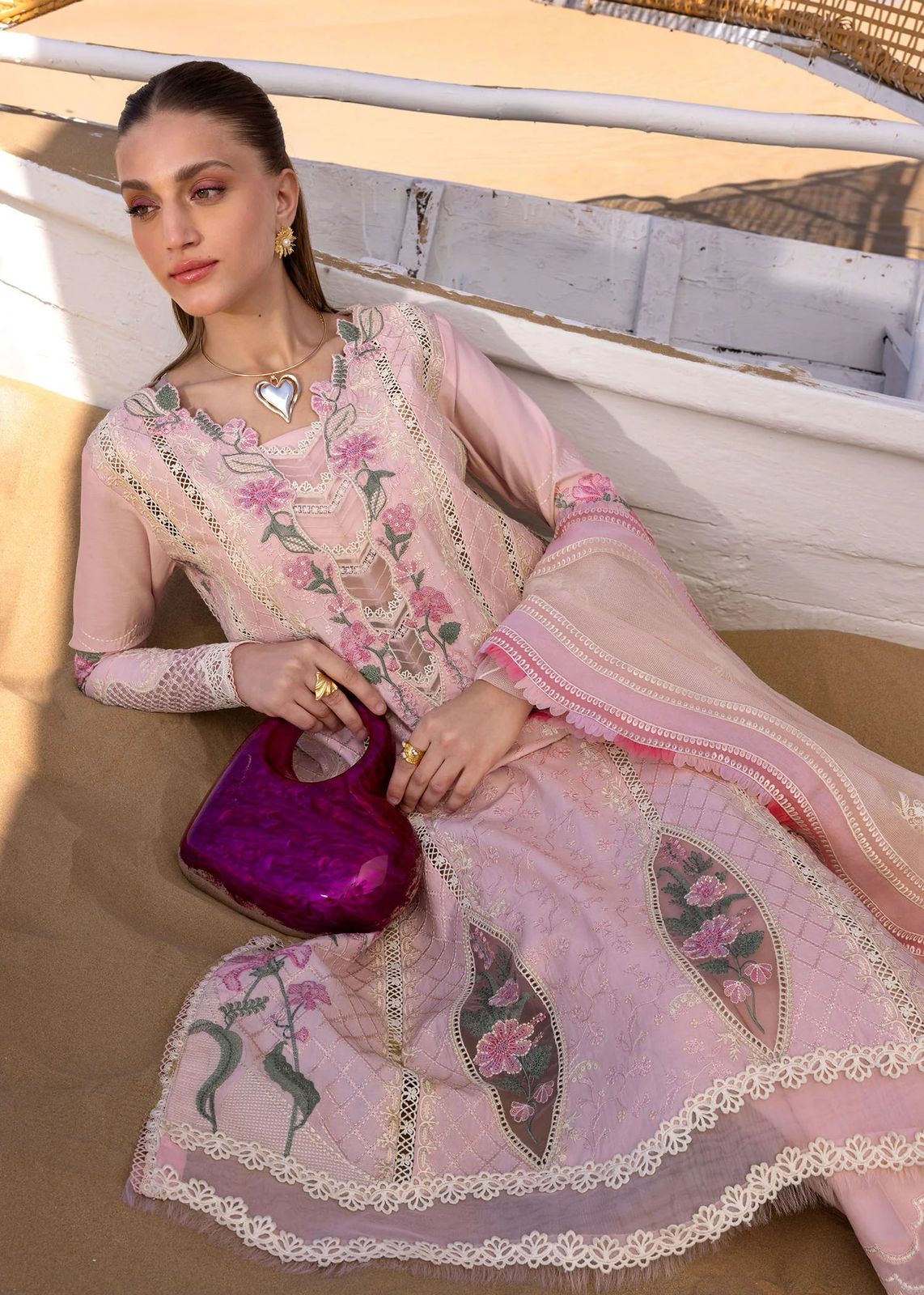 3PIECE Luxury Embroidered Laser Cutwork Collection